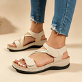 Sandalias de cuña con varias tiras y cierre de velcro
