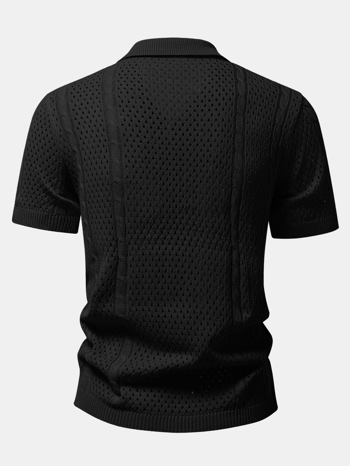 Camisa de punto abierta y pantalones de lino de pierna recta