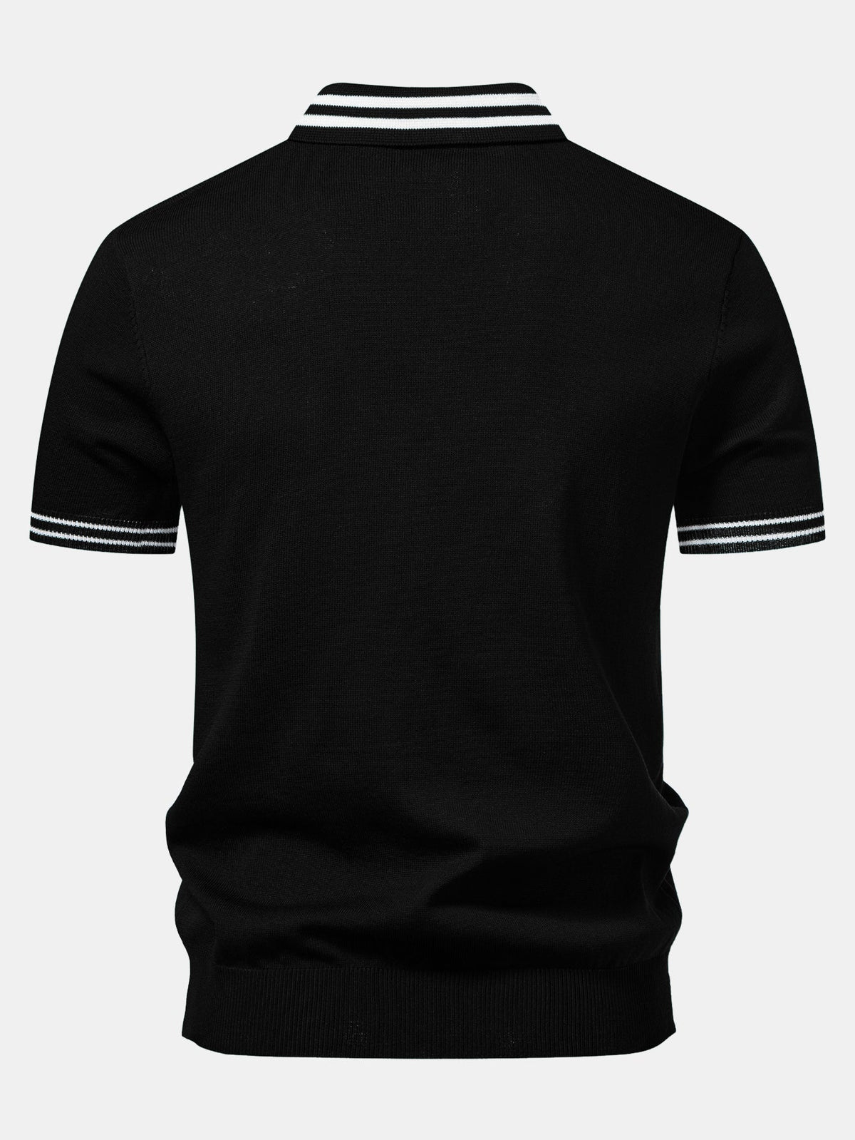Polo de Punto Jacquard Torcido con Ribete de Contraste