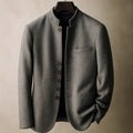 Matteo - Chaqueta de lana con cuello Mao
