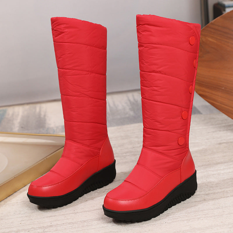 Botas de nieve cálidas con cuña y suela gruesa