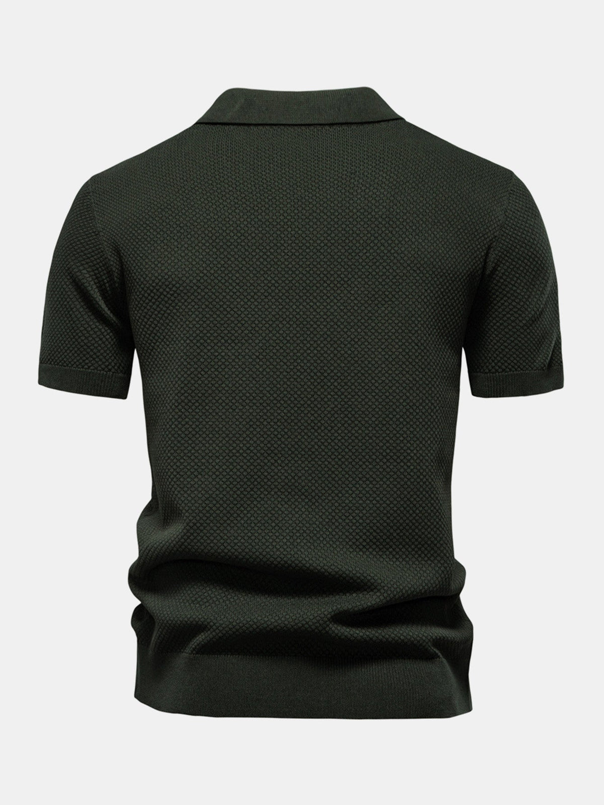Polo de punto con textura de piña y cuello en V