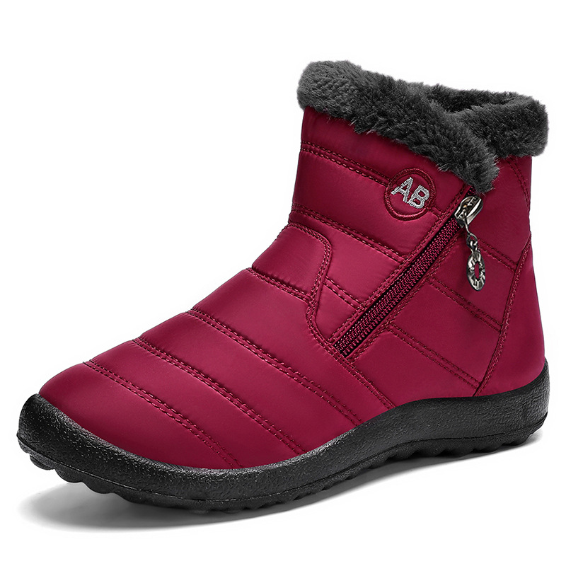 Botas de nieve acolchadas impermeables con cremallera lateral