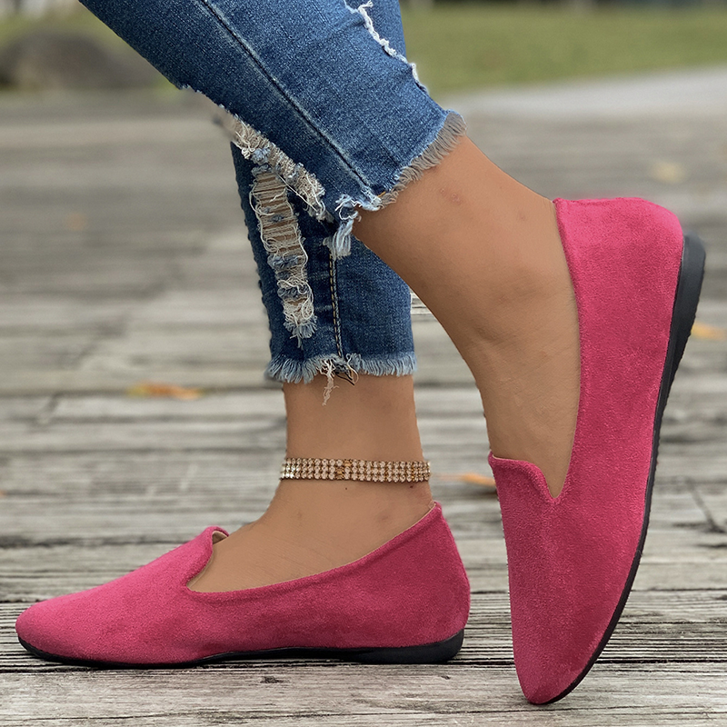 Bailarinas de ante sin cordones con puntera fina