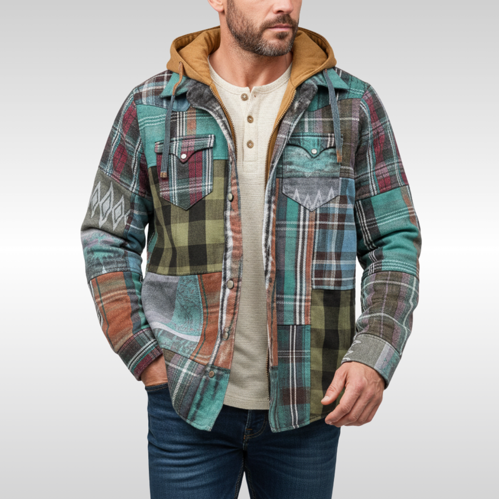 Richard - Chaqueta de cuadros con capucha