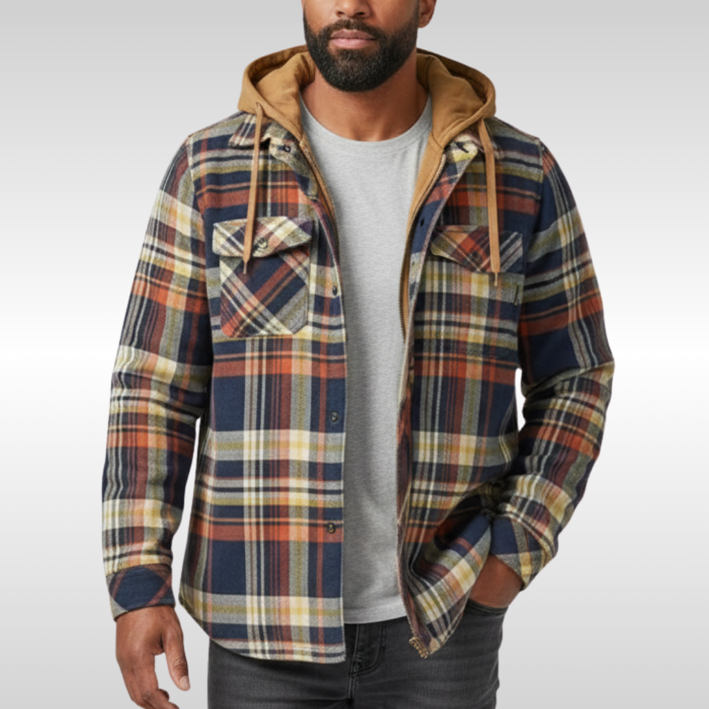 Richard - Chaqueta de cuadros con capucha