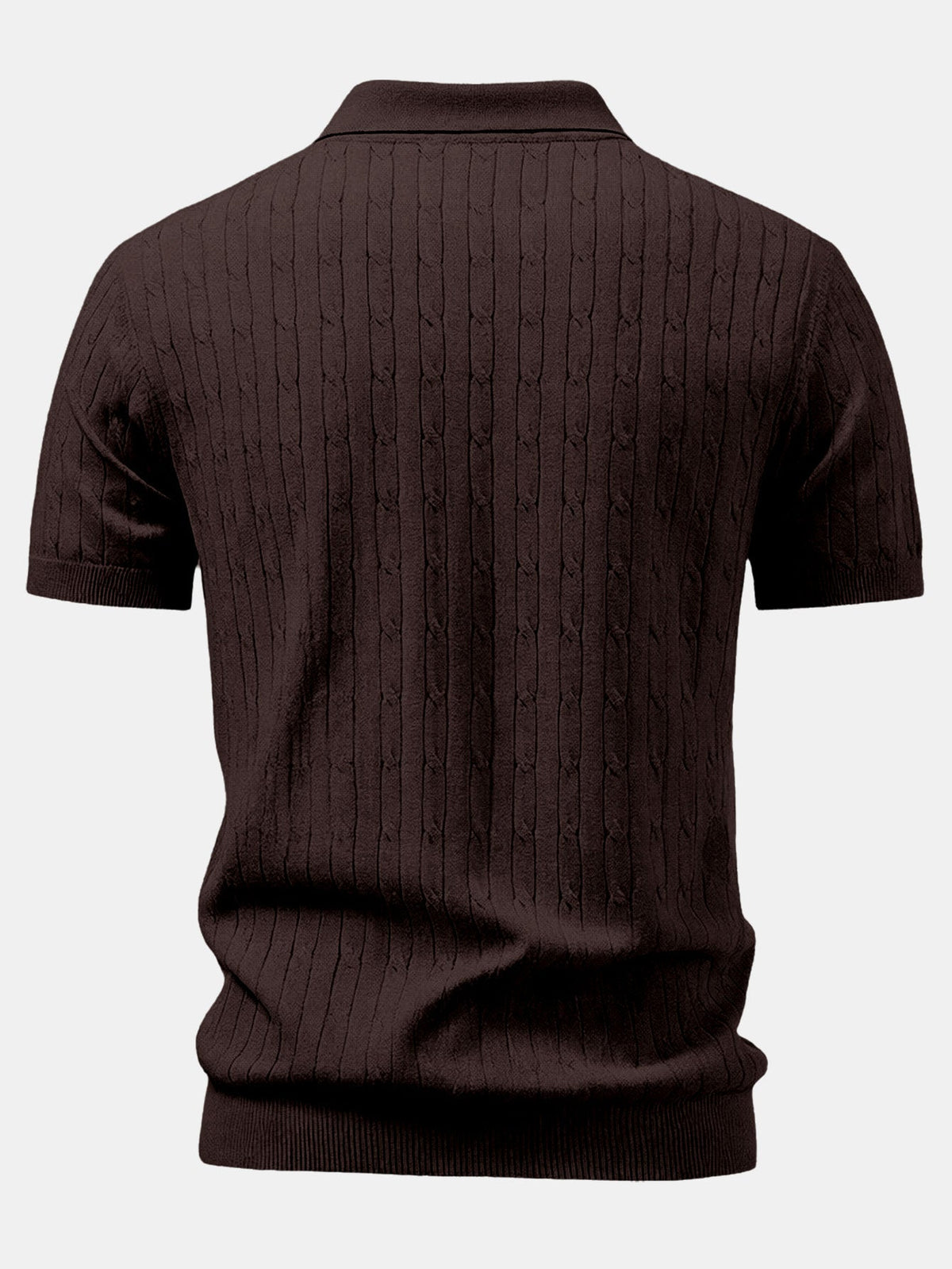 Polo de punto de jacquard retorcido con cremallera