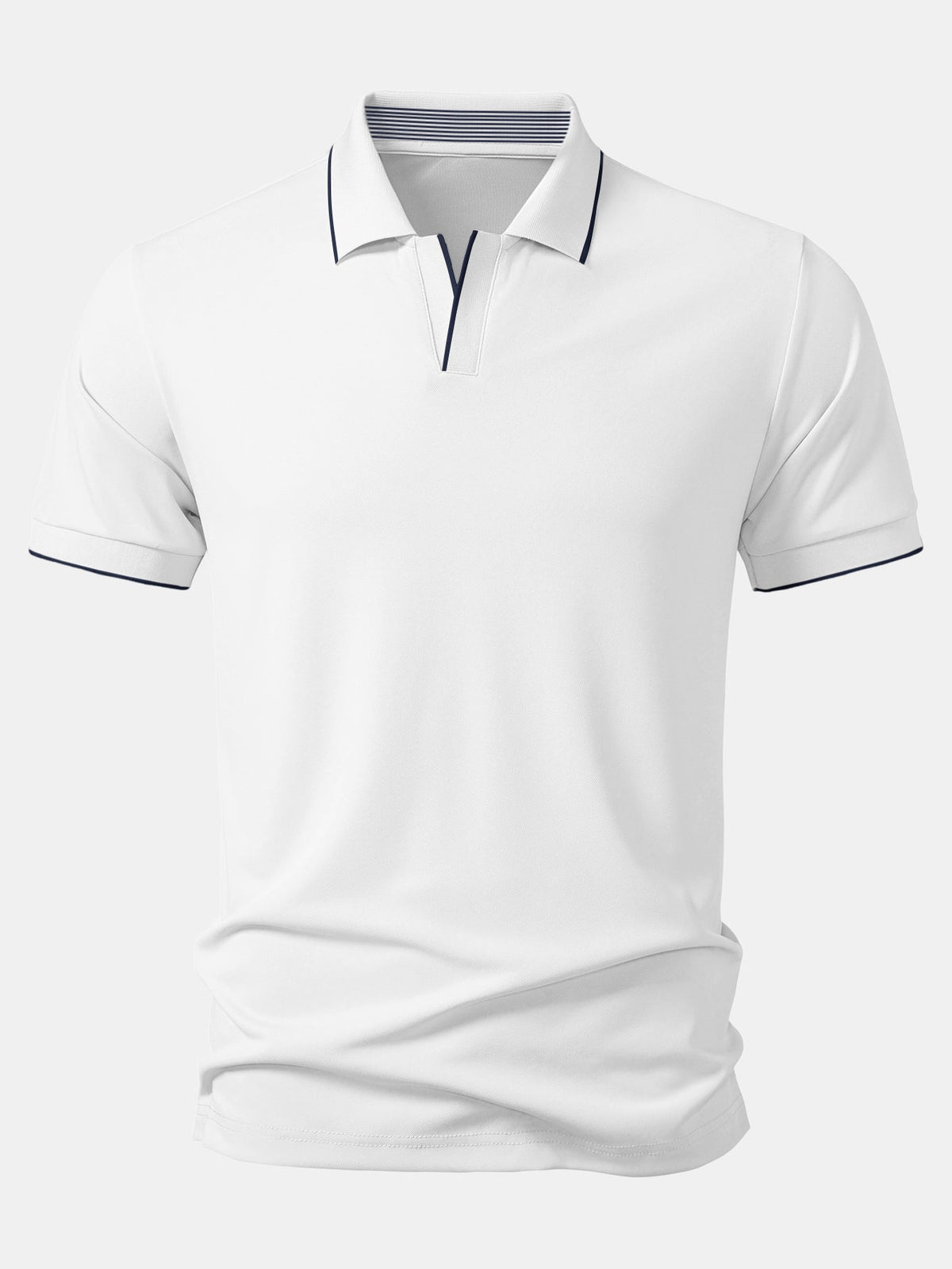 Polo con cuello Johnny y ribete en contraste