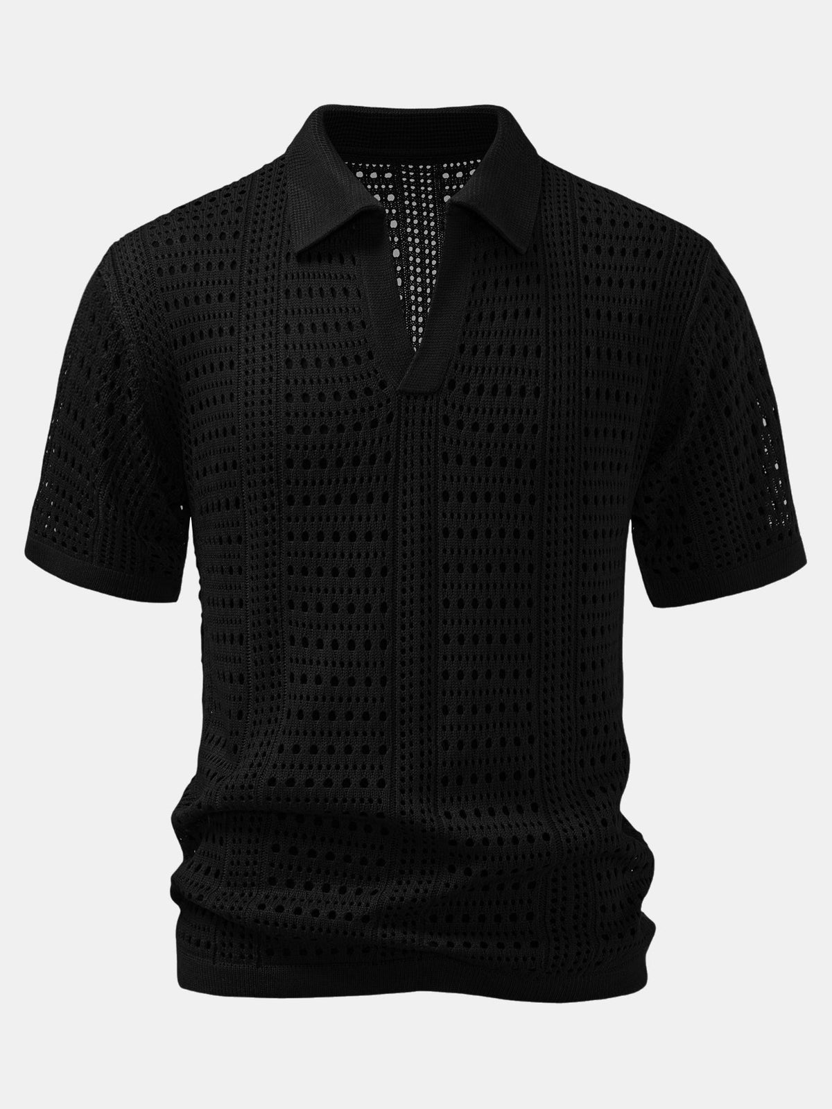 Polo de crochet con cuello en V