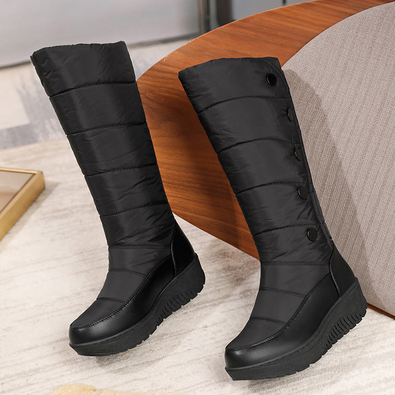 Botas de nieve cálidas con cuña y suela gruesa