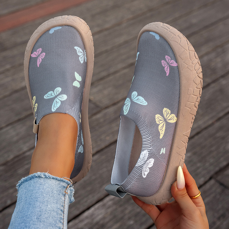 Zapatillas de lona sin cordones con estampado grafiti, ligeras y antideslizantes