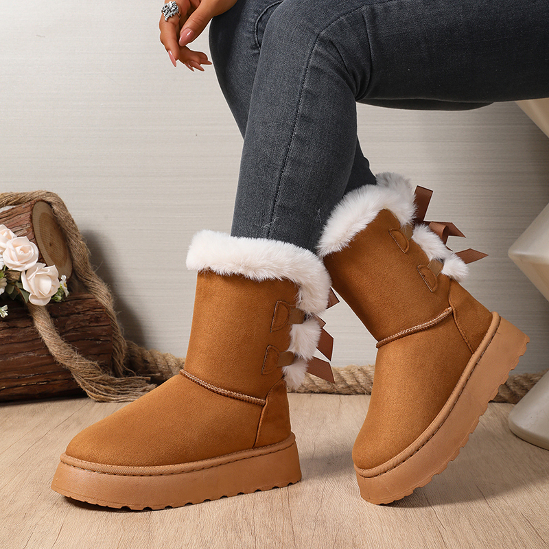 Botas de nieve de invierno con plataforma gruesa