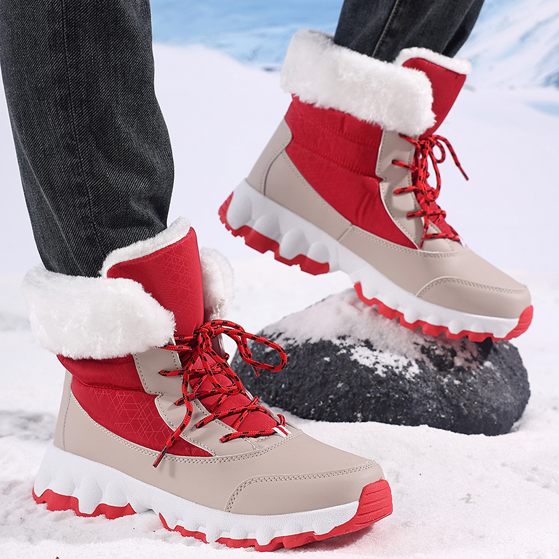 Botas de nieve de invierno con cordones hasta media pierna
