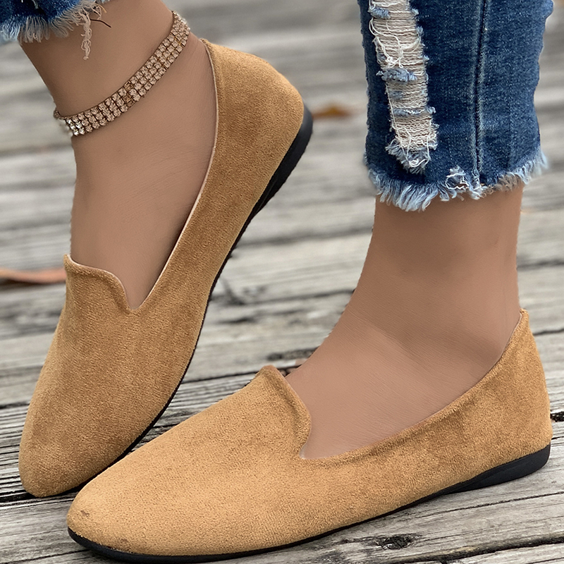 Bailarinas de ante sin cordones con puntera fina