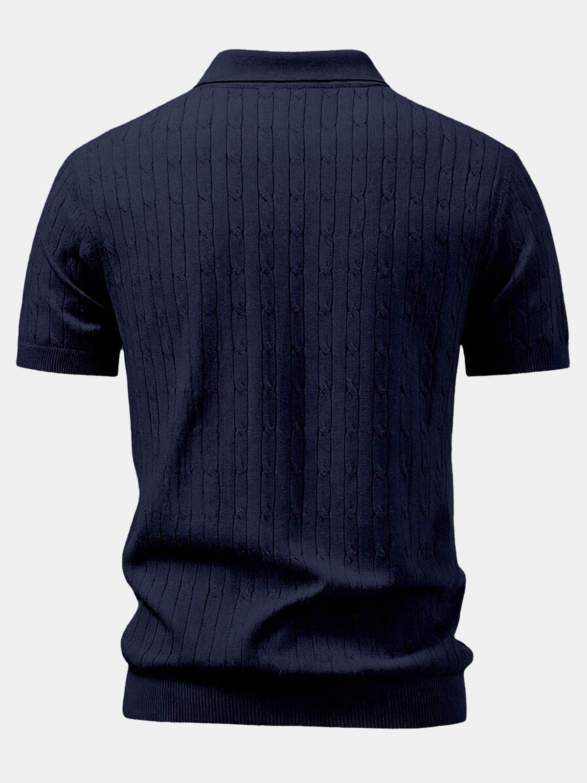 Polo de punto de jacquard retorcido con cremallera