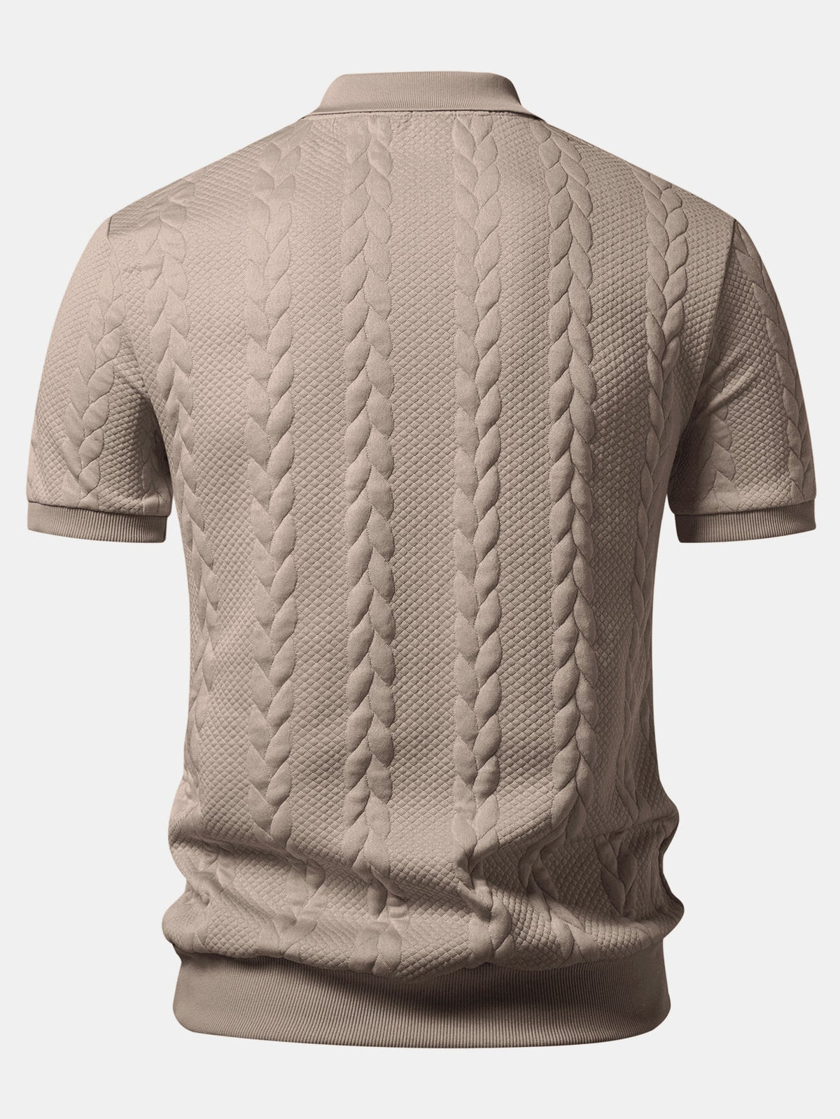 Polo de cuello en V de jacquard retorcido