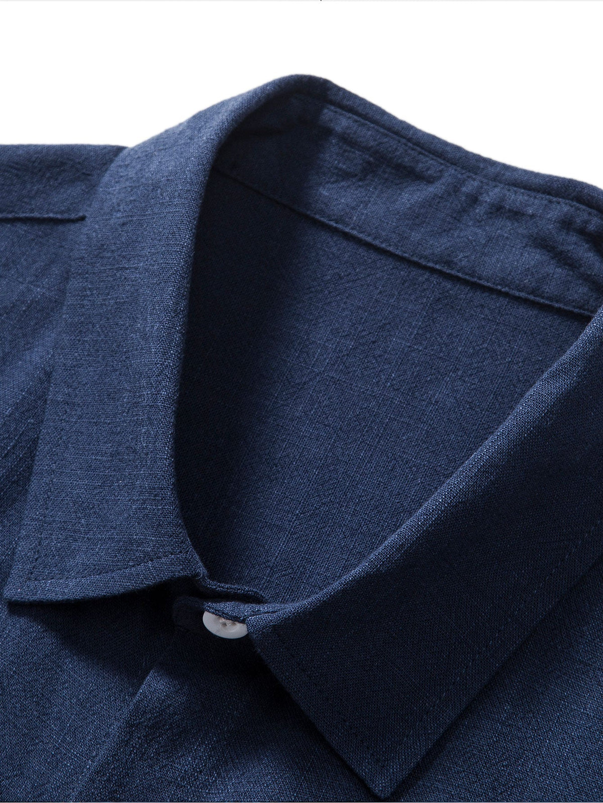 Camisa de Botones de Mezcla de Lino y Rayón y Pantalones de Lino de Pierna Recta