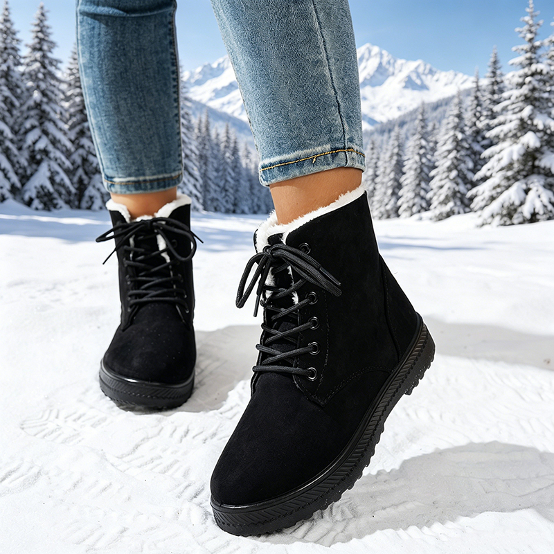 Botines con cordones y forro polar