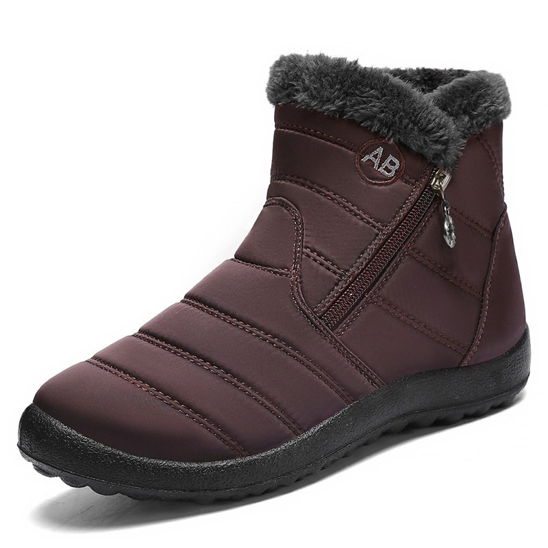 Botas de nieve acolchadas impermeables con cremallera lateral