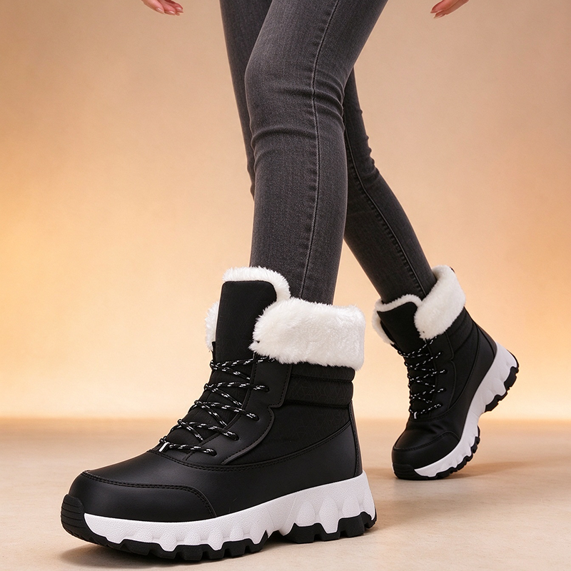 Botas de nieve de invierno con cordones hasta media pierna