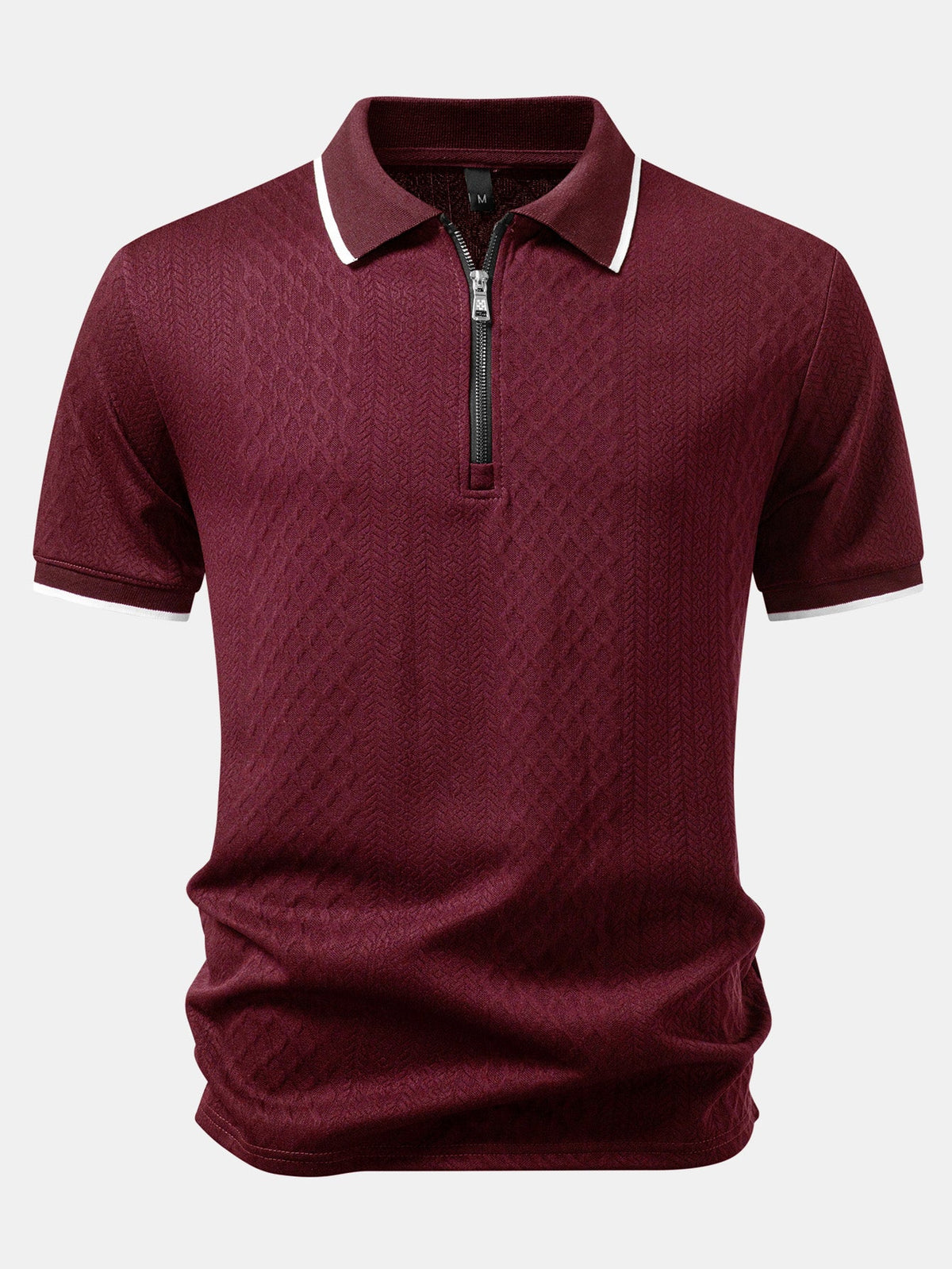 Polo de jacquard geométrico con cremallera