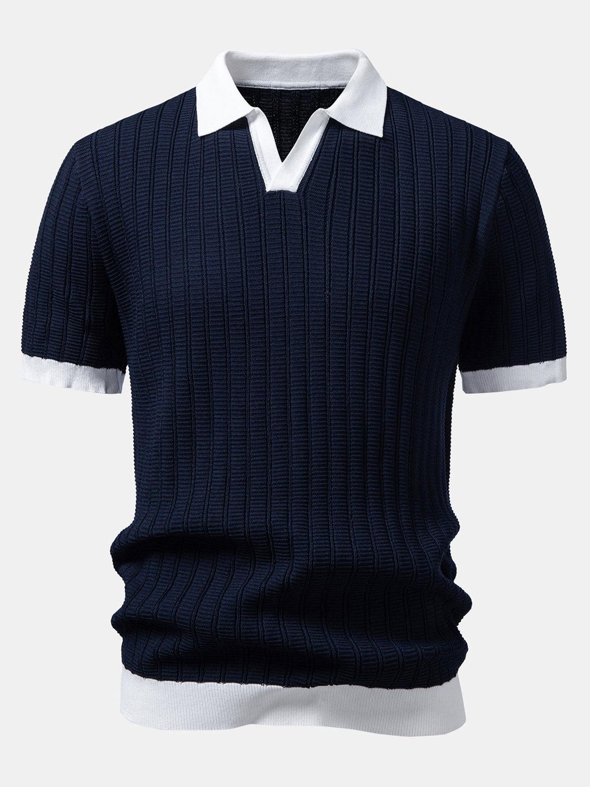 Polo Johnny Collar de punto texturizado con ribete de contraste