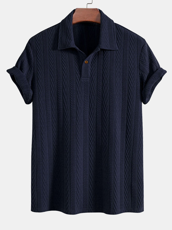 Polo de manga corta jacquard