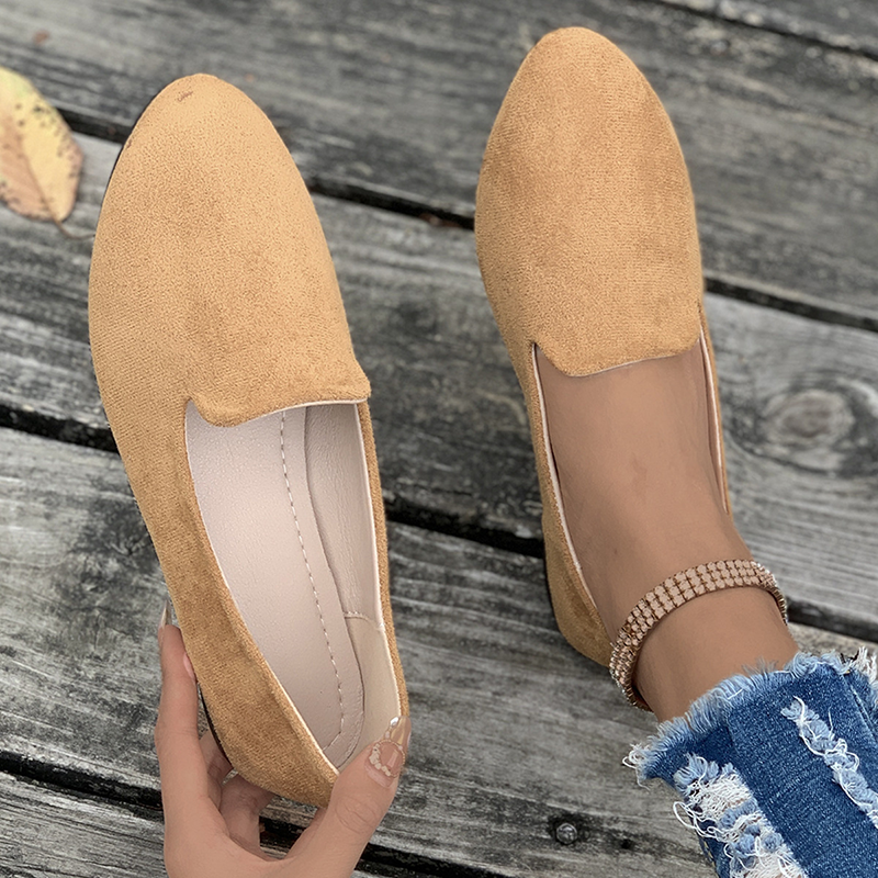 Bailarinas de ante sin cordones con puntera fina
