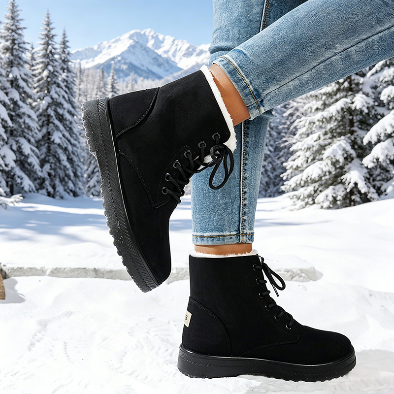 Botines con cordones y forro polar
