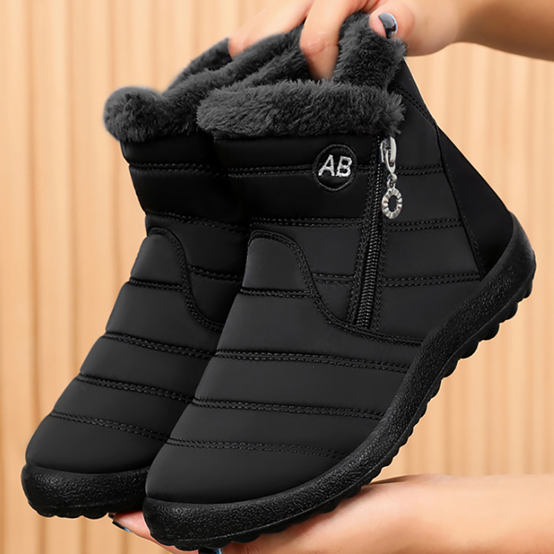Botas de nieve acolchadas impermeables con cremallera lateral