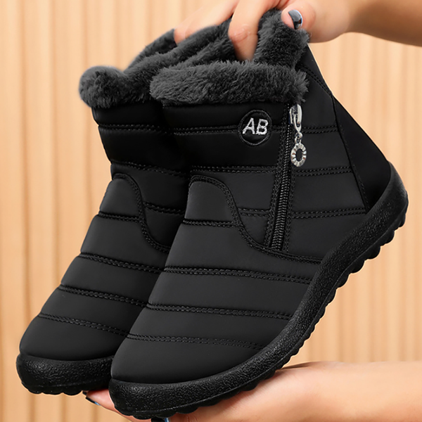 Botas de nieve acolchadas impermeables con cremallera lateral