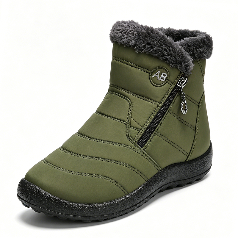 Botas de nieve acolchadas impermeables con cremallera lateral