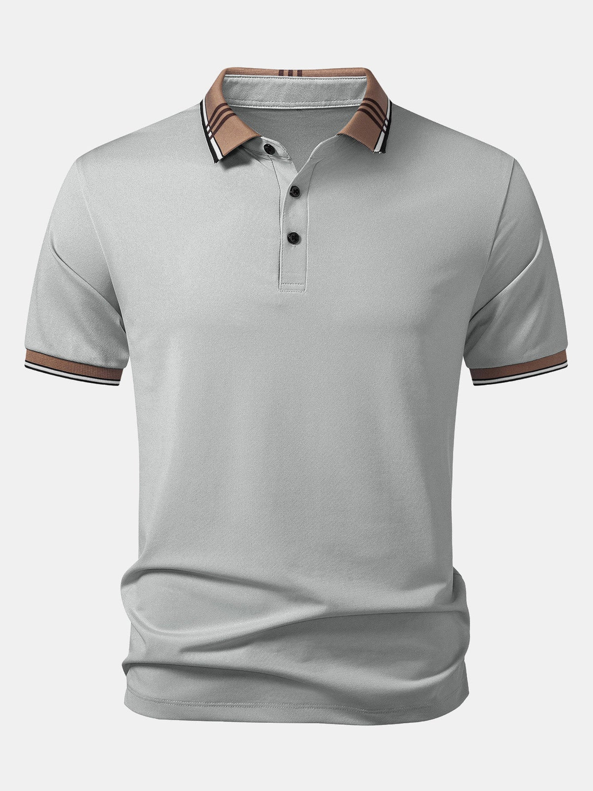 Polo con cuello a rayas en contraste