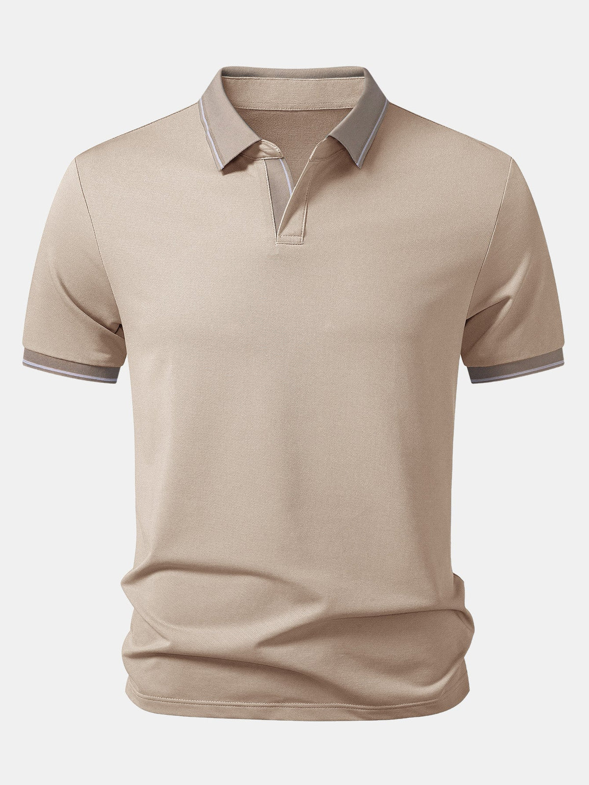Polo con cuello Johnny y ribete en contraste
