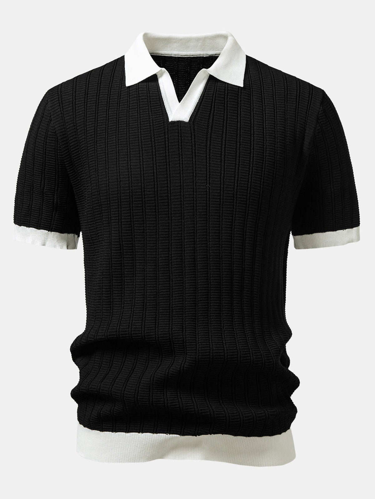 Polo Johnny Collar de punto texturizado con ribete de contraste