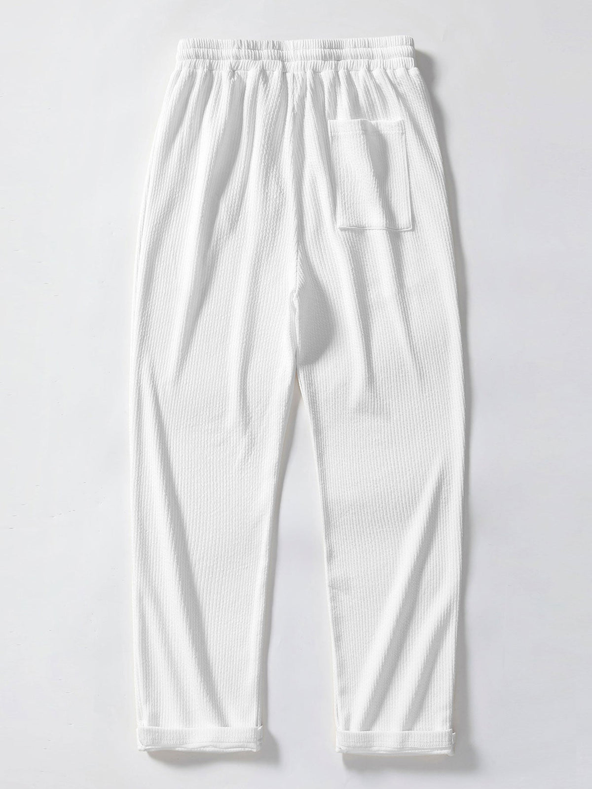 Camisa ajustada musculosa con cuello alto acanalado & Pantalones acanalados de pierna recta