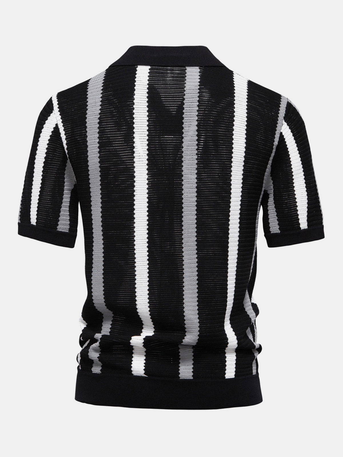 Polo de punto con cuello en V a rayas