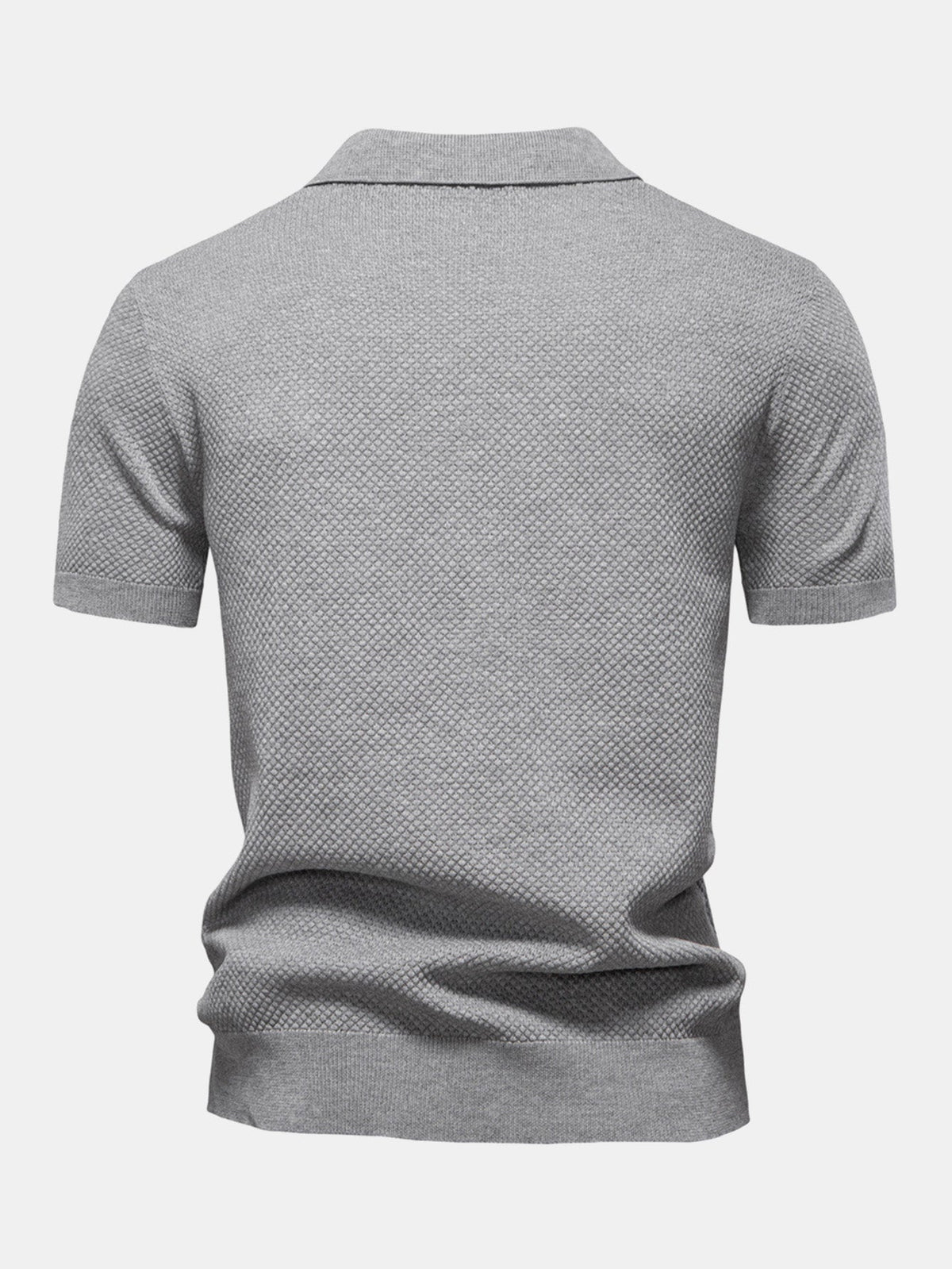 Polo de punto con textura de piña y cuello en V