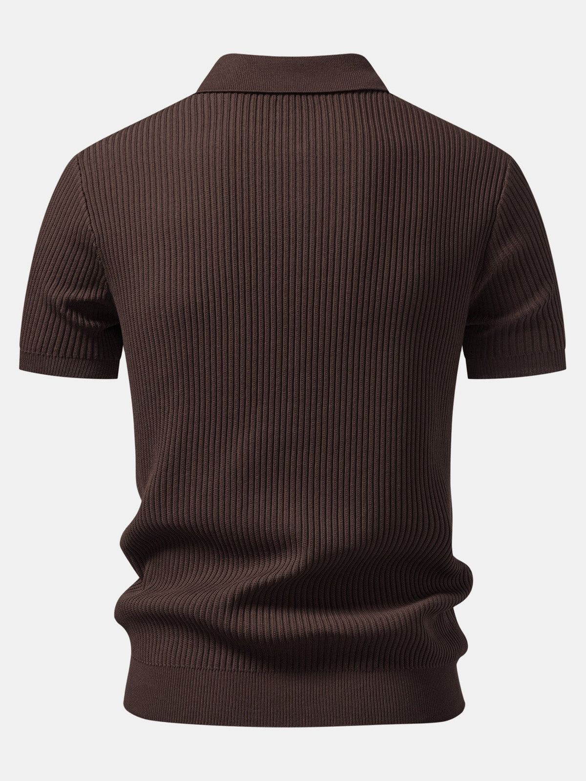 Polo de punto con cremallera y canalé