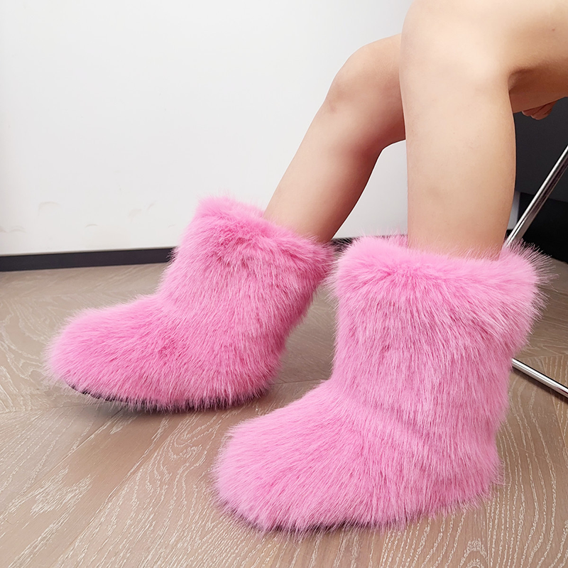 Botas esponjosas de felpa hasta media pierna