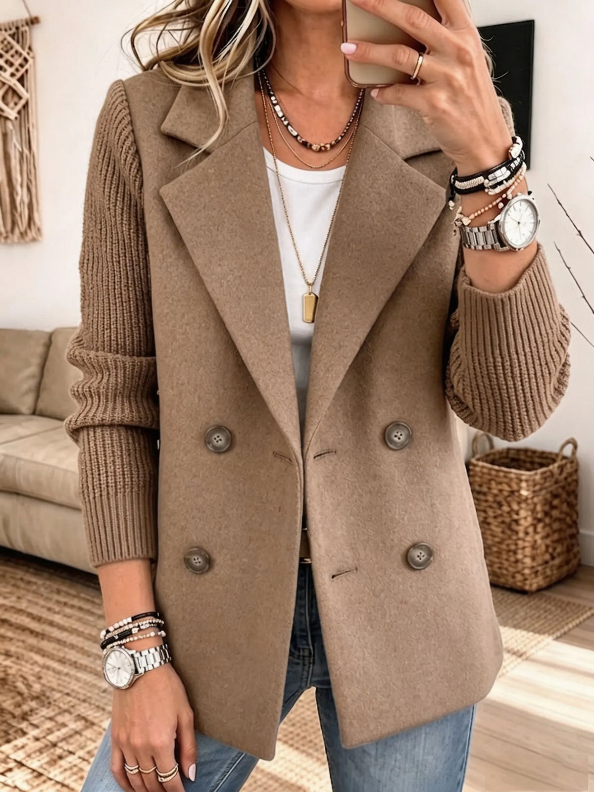 Blazer con mangas de punto Carla