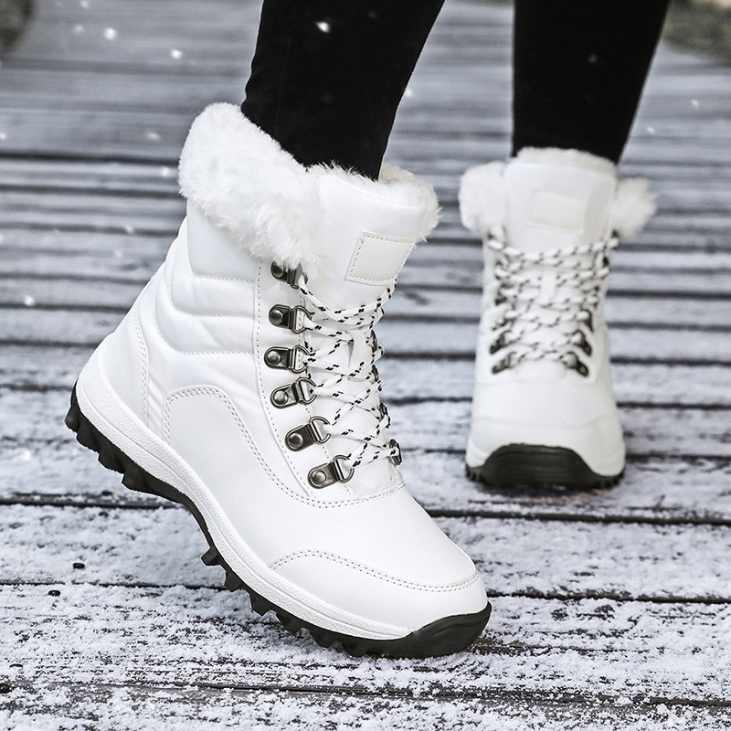Botas de nieve cálidas con cuello de pelo