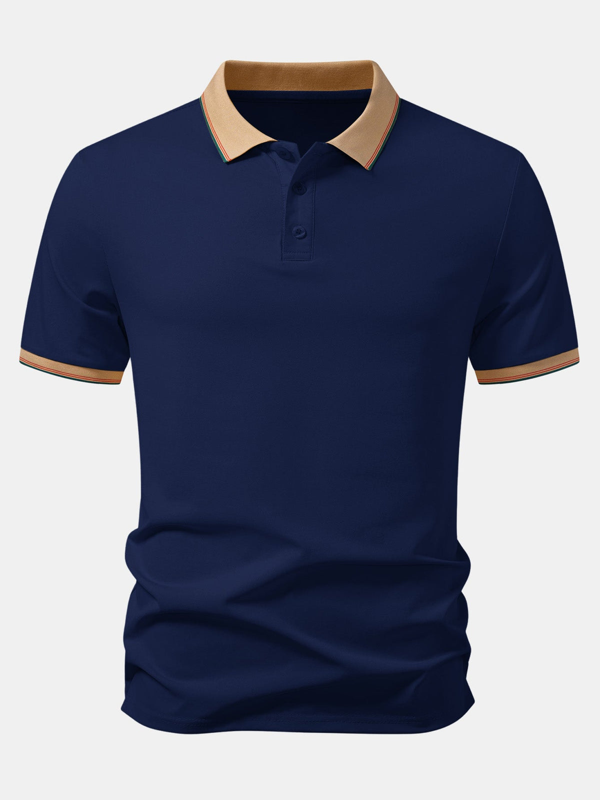 Polo piqué con cuello de contraste
