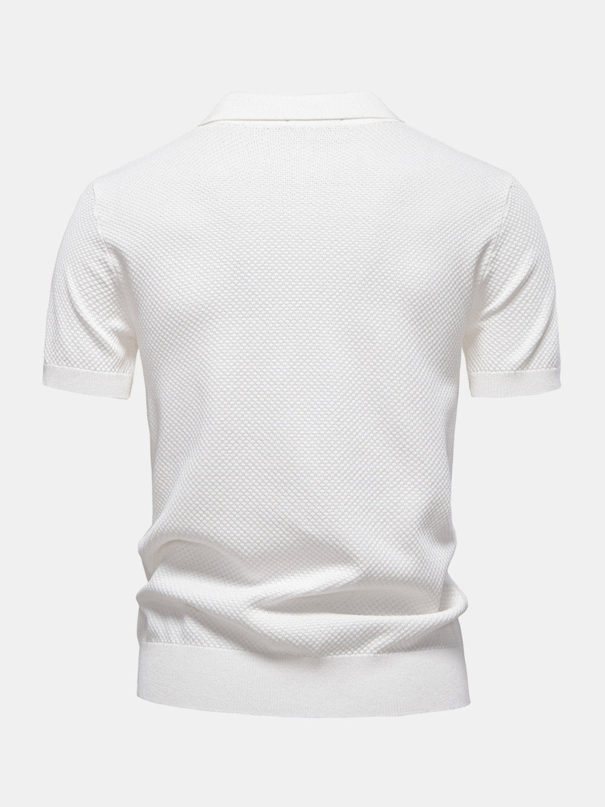 Polo de punto con textura de piña y cuello en V