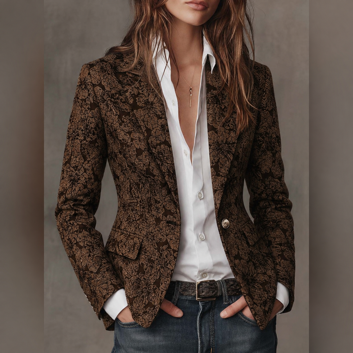 Blazer jacquard entallado Estelle
