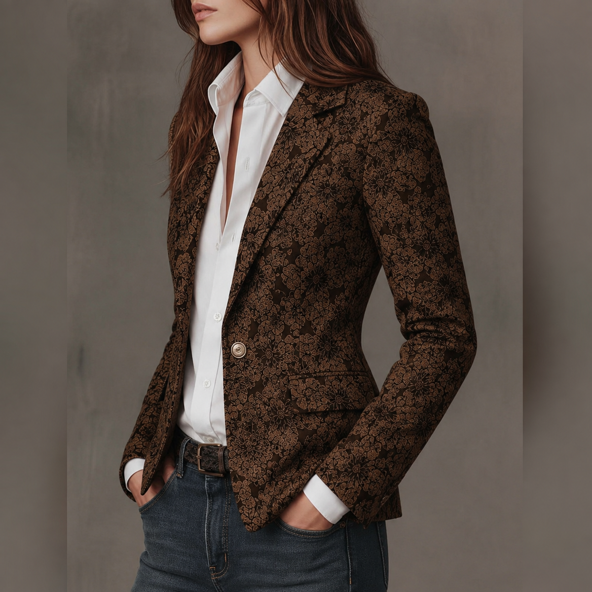 Blazer jacquard entallado Estelle