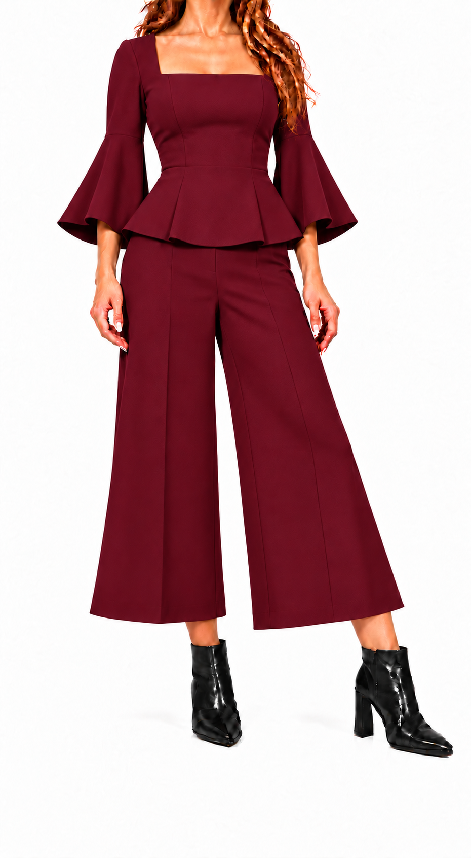 Conjunto Arianna | Top con mangas acampanadas y pantalón culotte