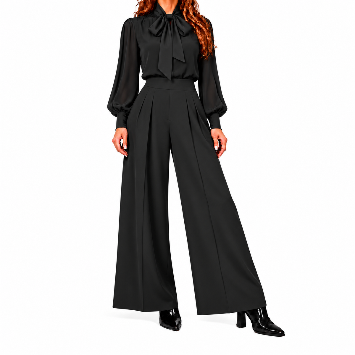 Conjunto Valentina | Blusa con lazo y pantalón palazzo
