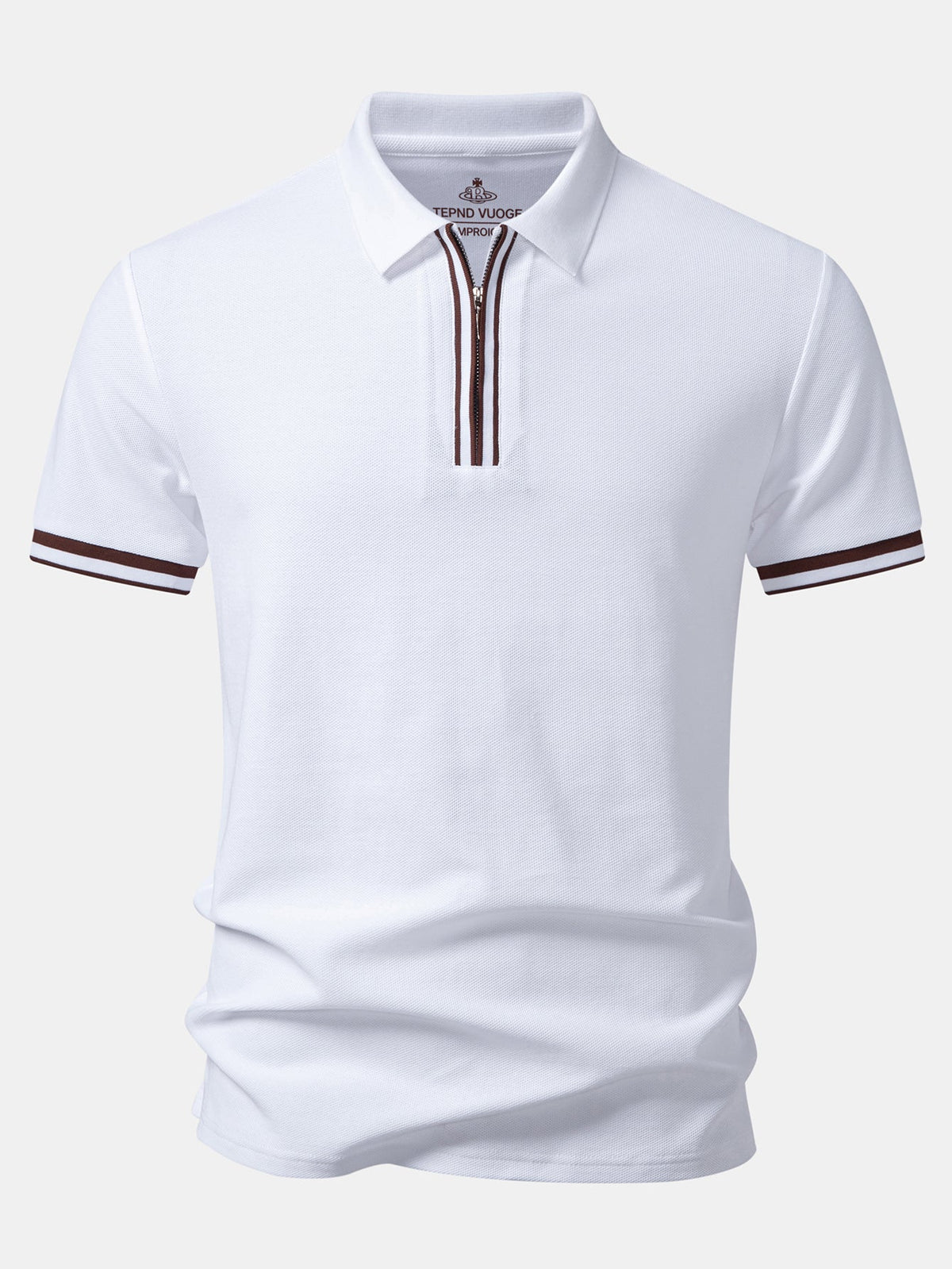 Polo con cremallera y ribete de contraste