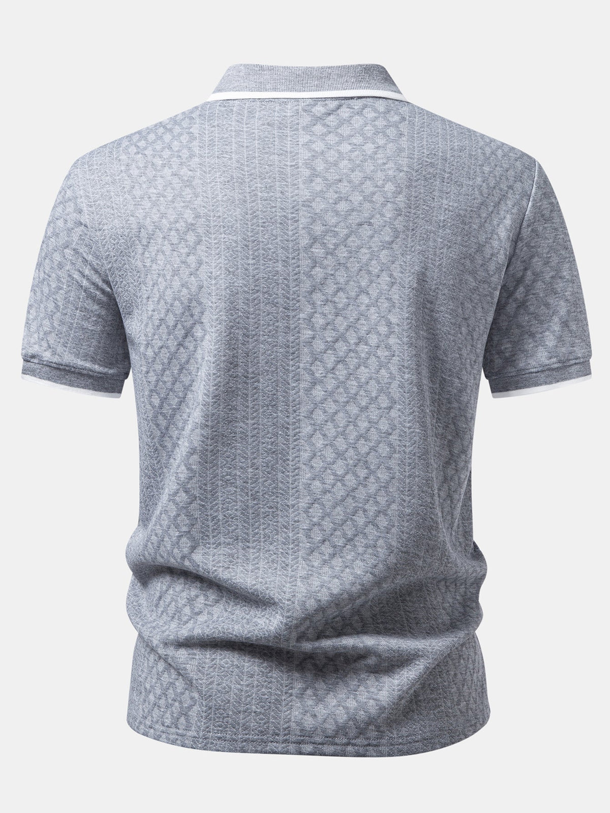 Polo de jacquard geométrico con cremallera